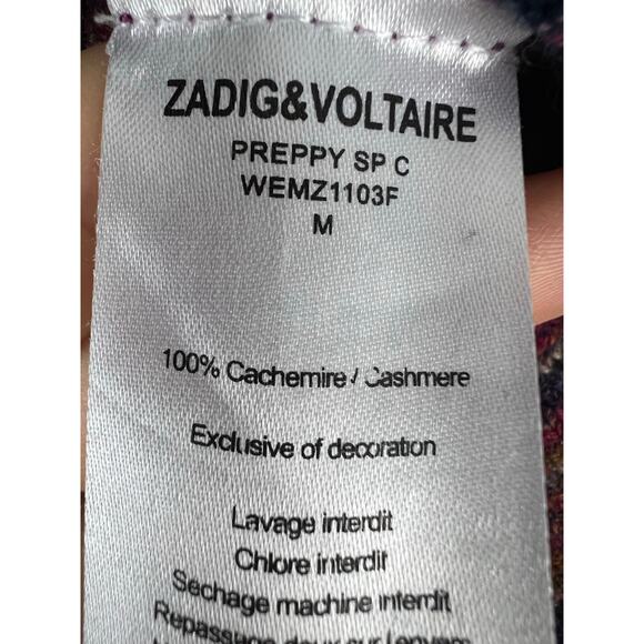 Zadig and Volatire Deluxe "Preppy" Striped 100% Cashmere Sweater Medium - Picture 8 of 8
